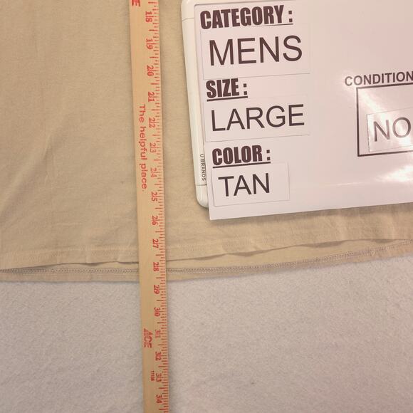 Modelo Short Sleeve Crew Neck Graphic T Shirt Mens Size Large L Tan - Picture 6 of 9